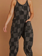 Oversized Plaid Jumpsuit