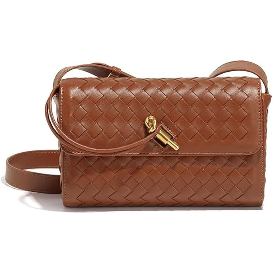 Nilma | Elegant Braided Leather Crossbody Bag