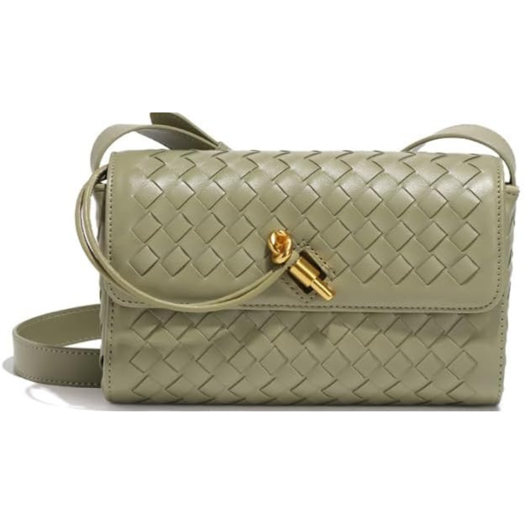 Nilma | Elegant Braided Leather Crossbody Bag