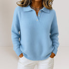 Soft knit sweater with collar