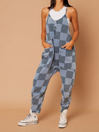 Oversized Plaid Jumpsuit