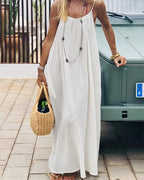 Solid Cami Dress with Open Back