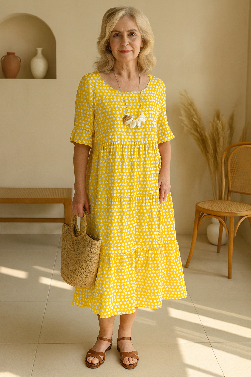 Zerelle | Women's Short Sleeve Midi Dress