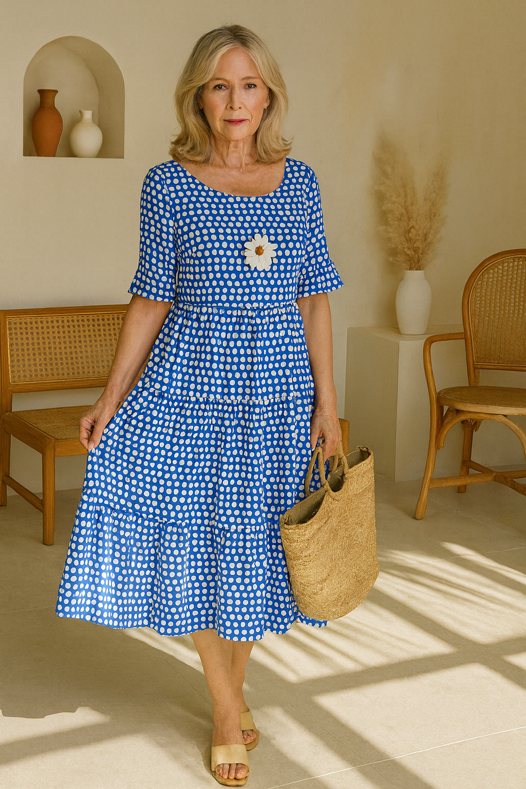Zerelle | Women's Short Sleeve Midi Dress