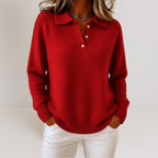 Soft knit sweater with collar