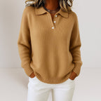 Soft knit sweater with collar