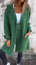 Baylea - Long Casual Wool Coat with Lapel