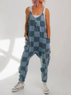 Oversized Plaid Jumpsuit