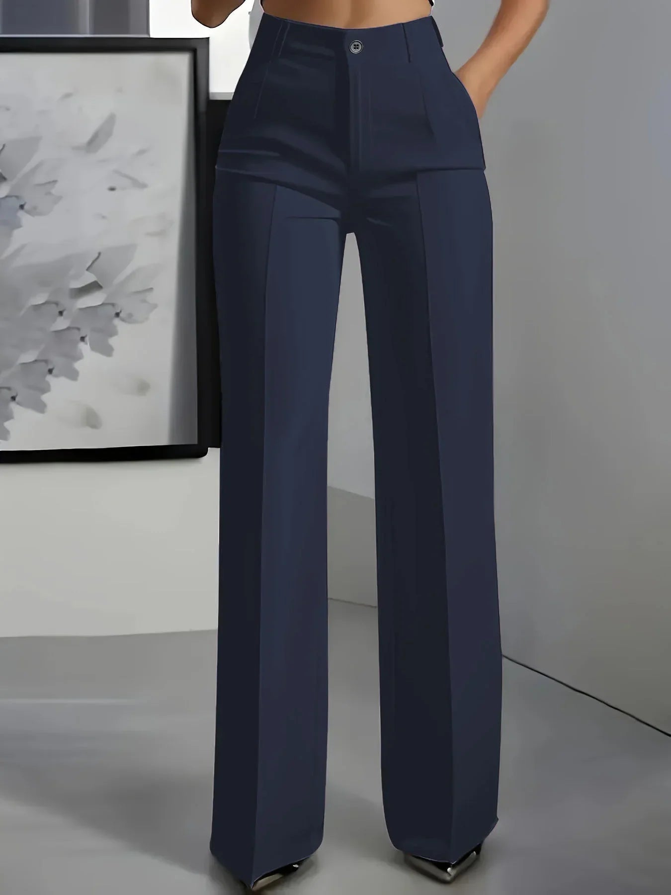 Madona - High-Waisted Elastic Smart Trousers