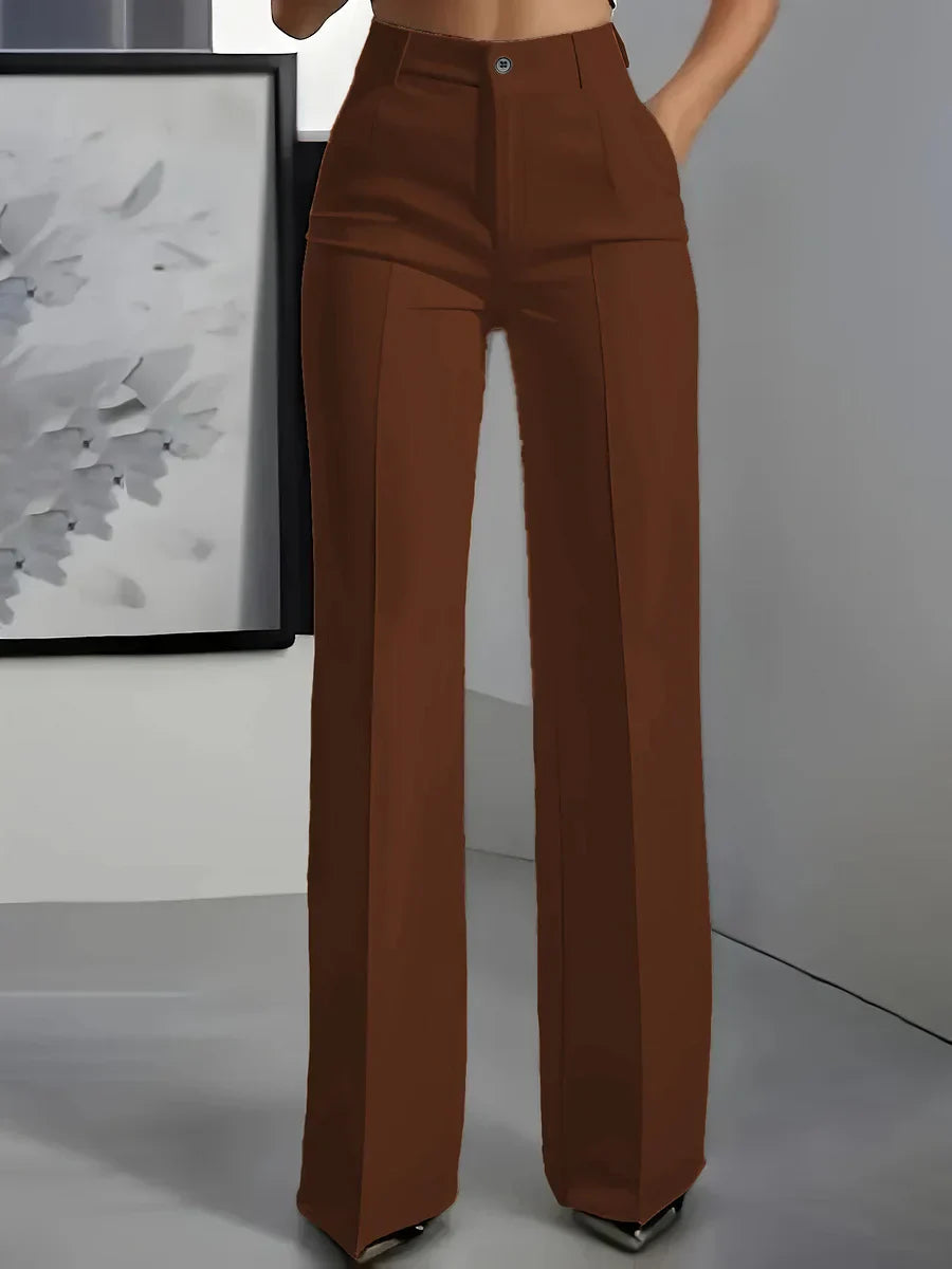Madona - High-Waisted Elastic Smart Trousers