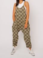 Oversized Plaid Jumpsuit