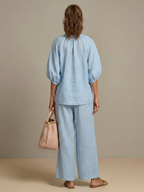 Sharina - Zip-Up Blouse And Wide-Leg Pants Set