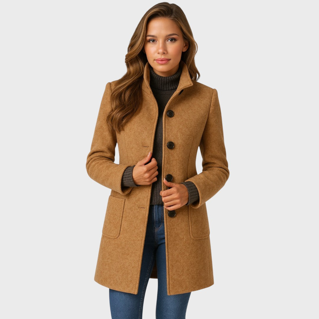 Rose - Elegant Buttoned Wool Coat
