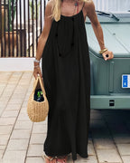 Solid Cami Dress with Open Back