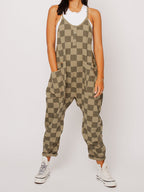 Oversized Plaid Jumpsuit