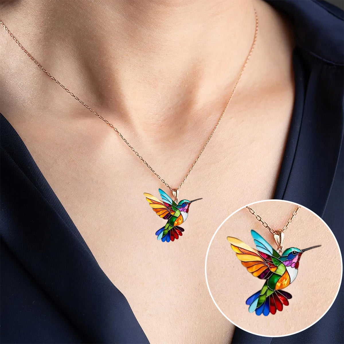 Samantha - Elegante Collar de Colibrí