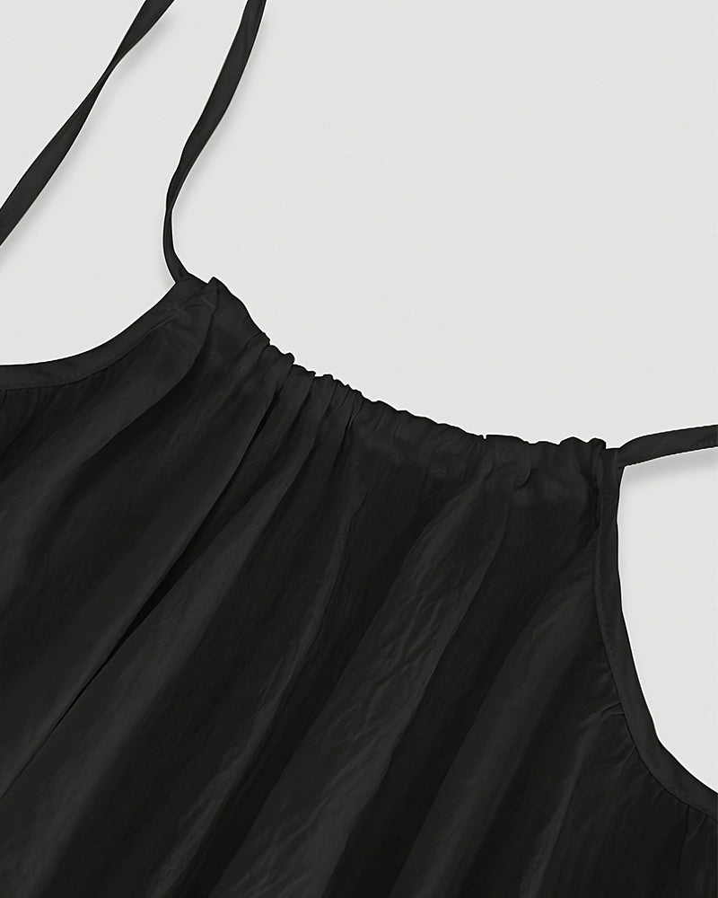 Solid Cami Dress with Open Back