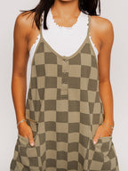 Oversized Plaid Jumpsuit