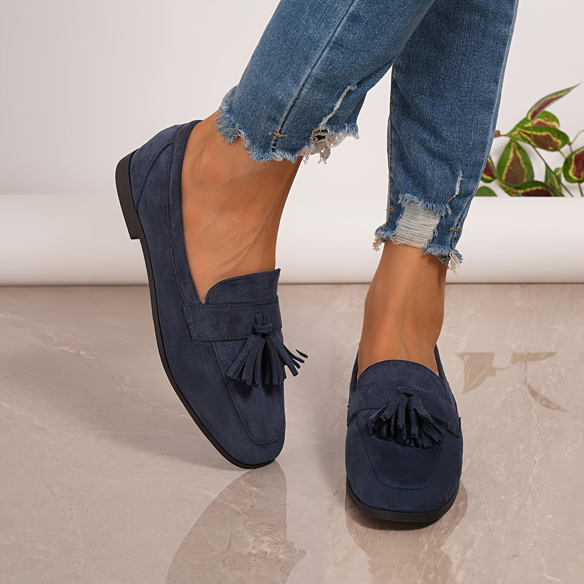Susana - Mocasines Clásicos Con Borlas Sin Cordones