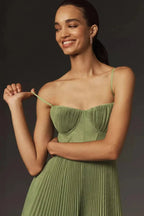 Nahia - Vestido Largo Plisado Con Corpiño
