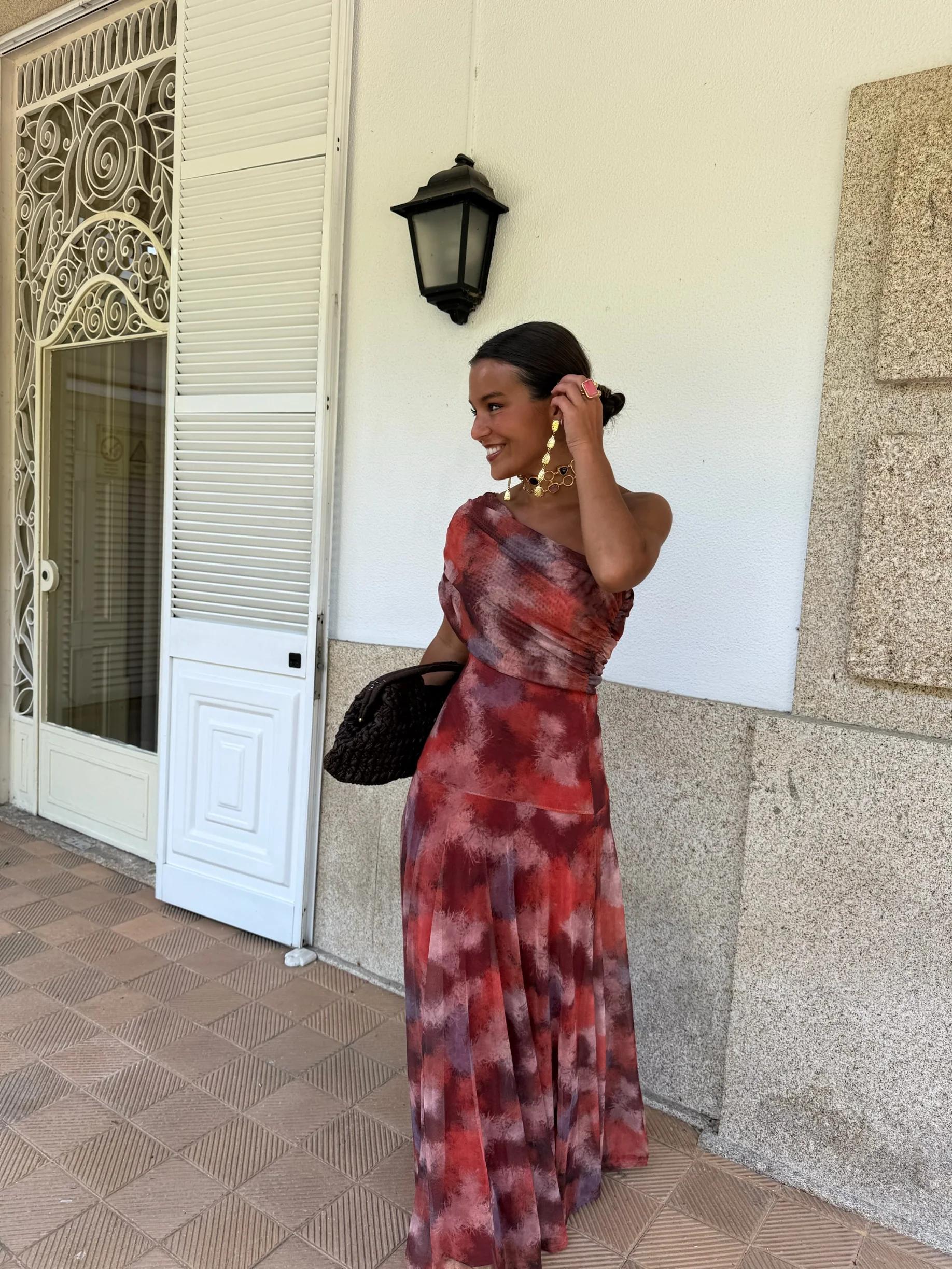 Vestido largo de un hombro - Macarena