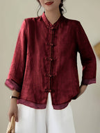 Loose-fitting Vintage Shirt with Patchwork Design