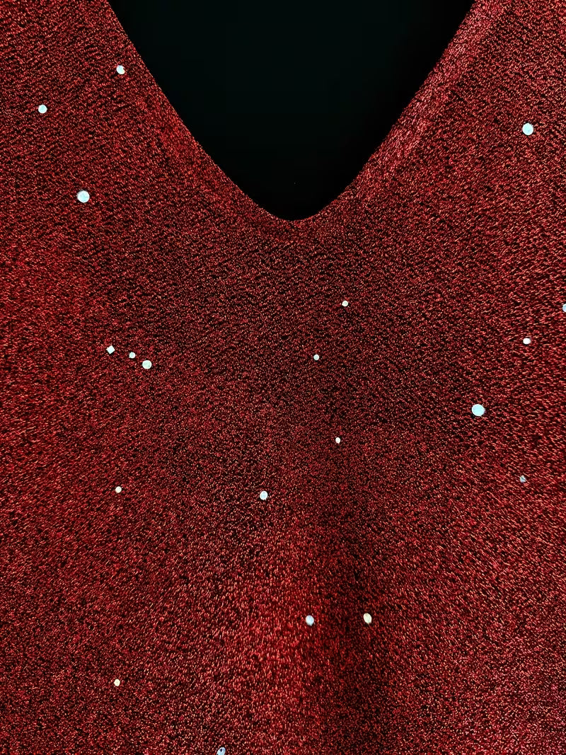 Vestido Midi Con Abundantes Bordados De Abalorios