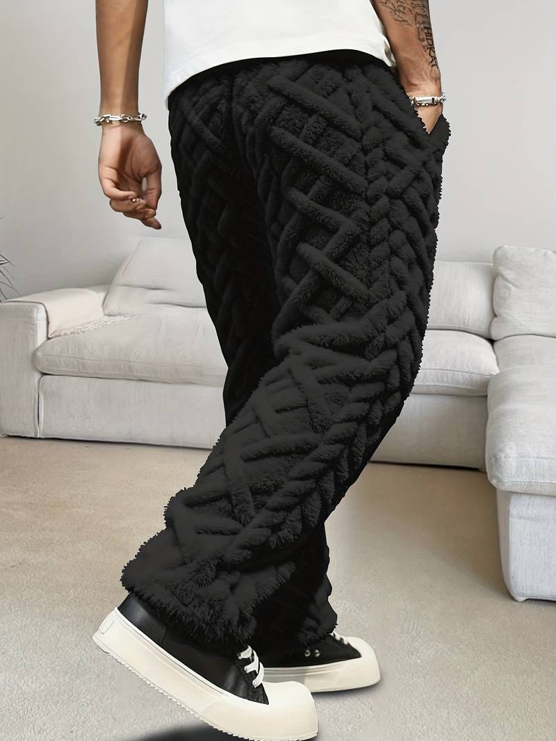 Pantalón Con Estampado Geométrico y Cintura Elástica