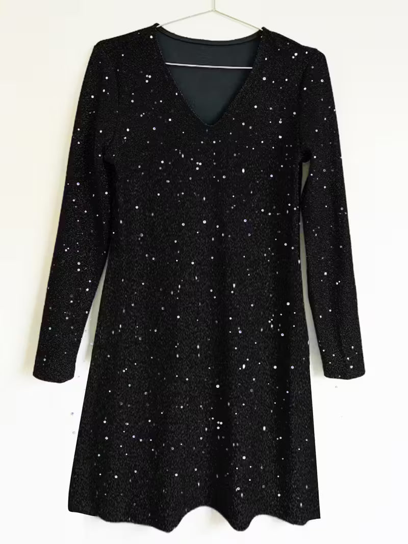 Vestido Midi Con Abundantes Bordados De Abalorios