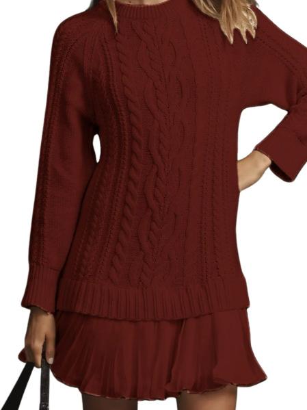 Knitted mini dress with ruffle