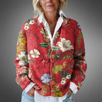 Vintage Floral Print Knitted Cardigan
