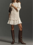 Knitted mini dress with ruffle