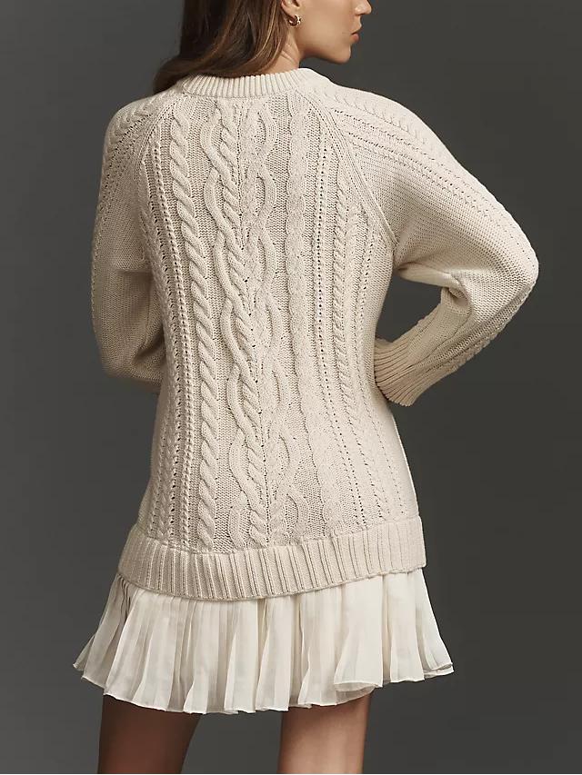 Knitted mini dress with ruffle