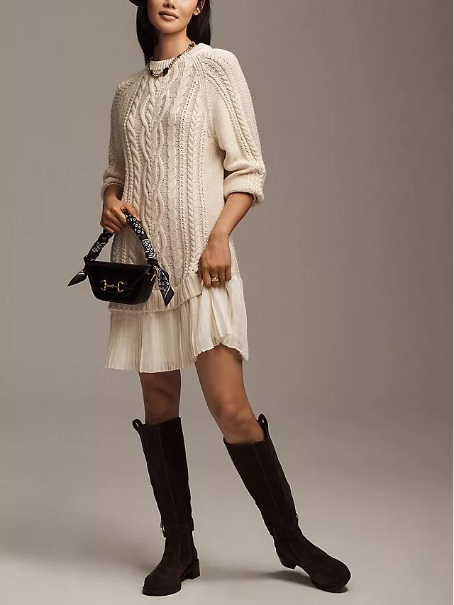 Knitted mini dress with ruffle
