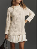Knitted mini dress with ruffle