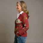 Vintage Floral Print Knitted Cardigan