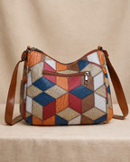 Bolsa crossbody estilo patchwork