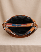 Bolsa crossbody estilo patchwork