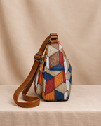 Bolsa crossbody estilo patchwork