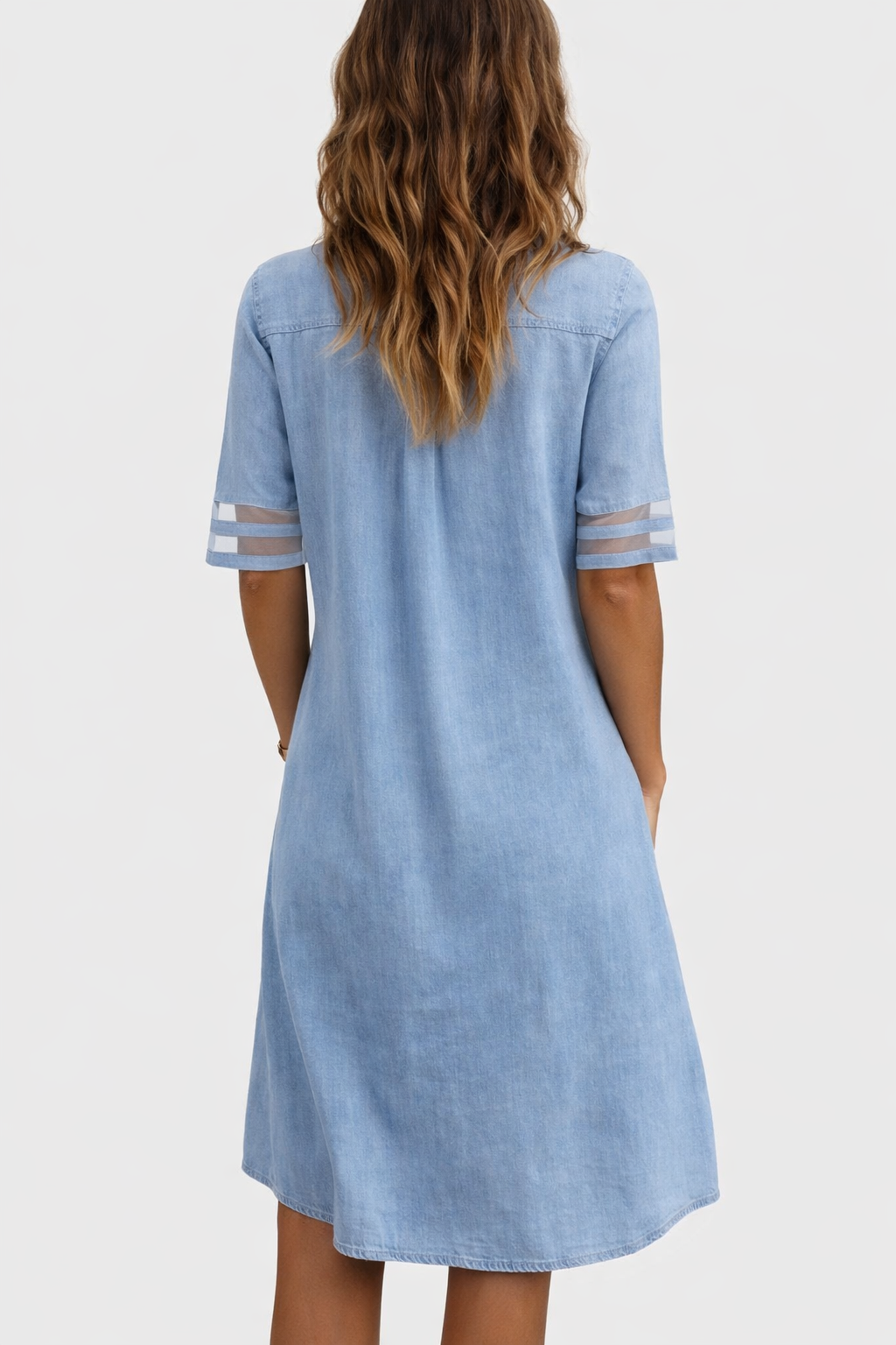 Vestido Camisero "Denim Light" con Bolsillos - Tu Nuevo Básico Favorito