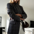 Blazer con estampado de cuadros vintage