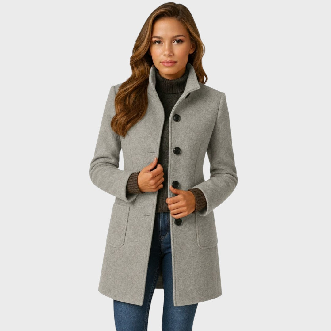 Rose - Elegant Buttoned Wool Coat