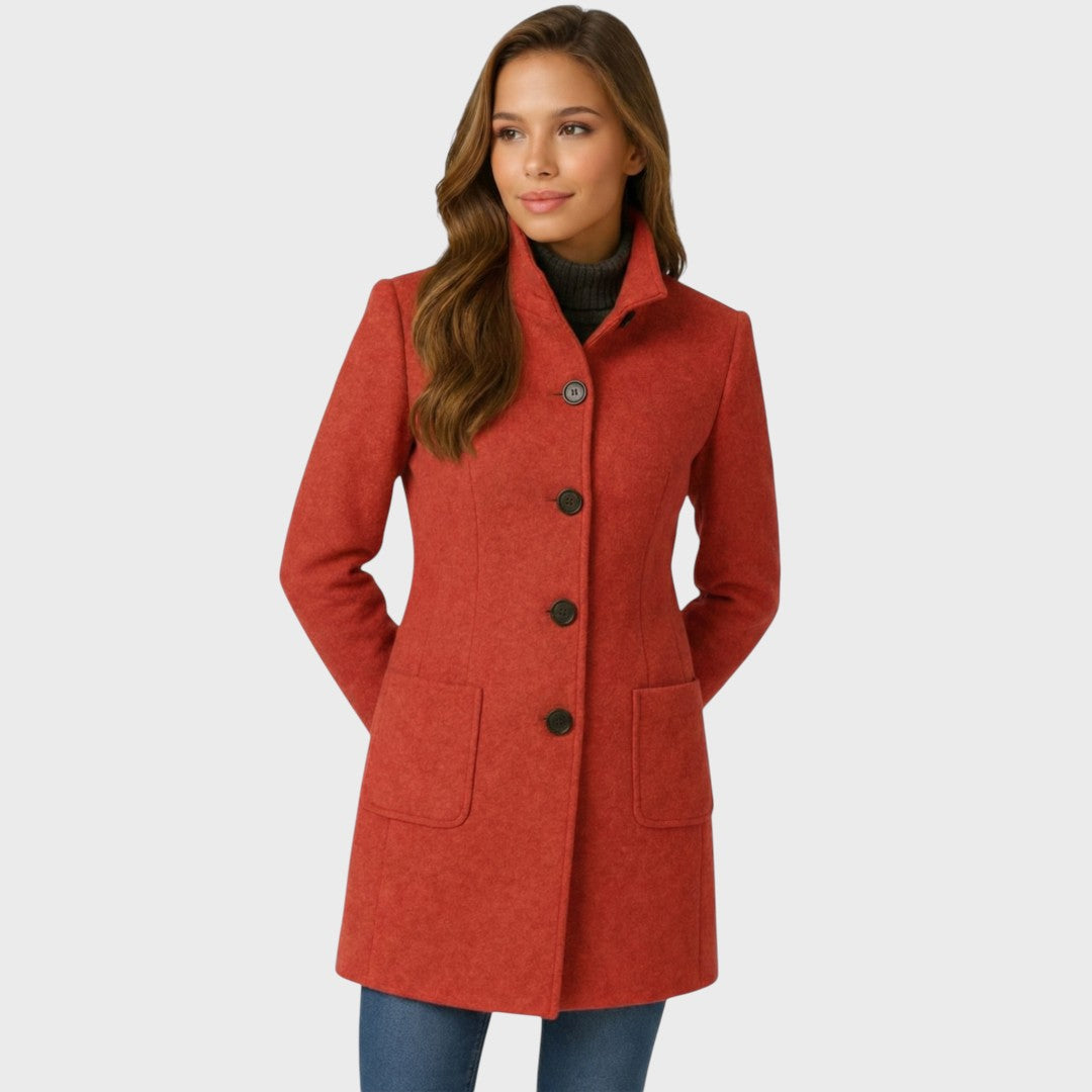 Rose - Elegant Buttoned Wool Coat