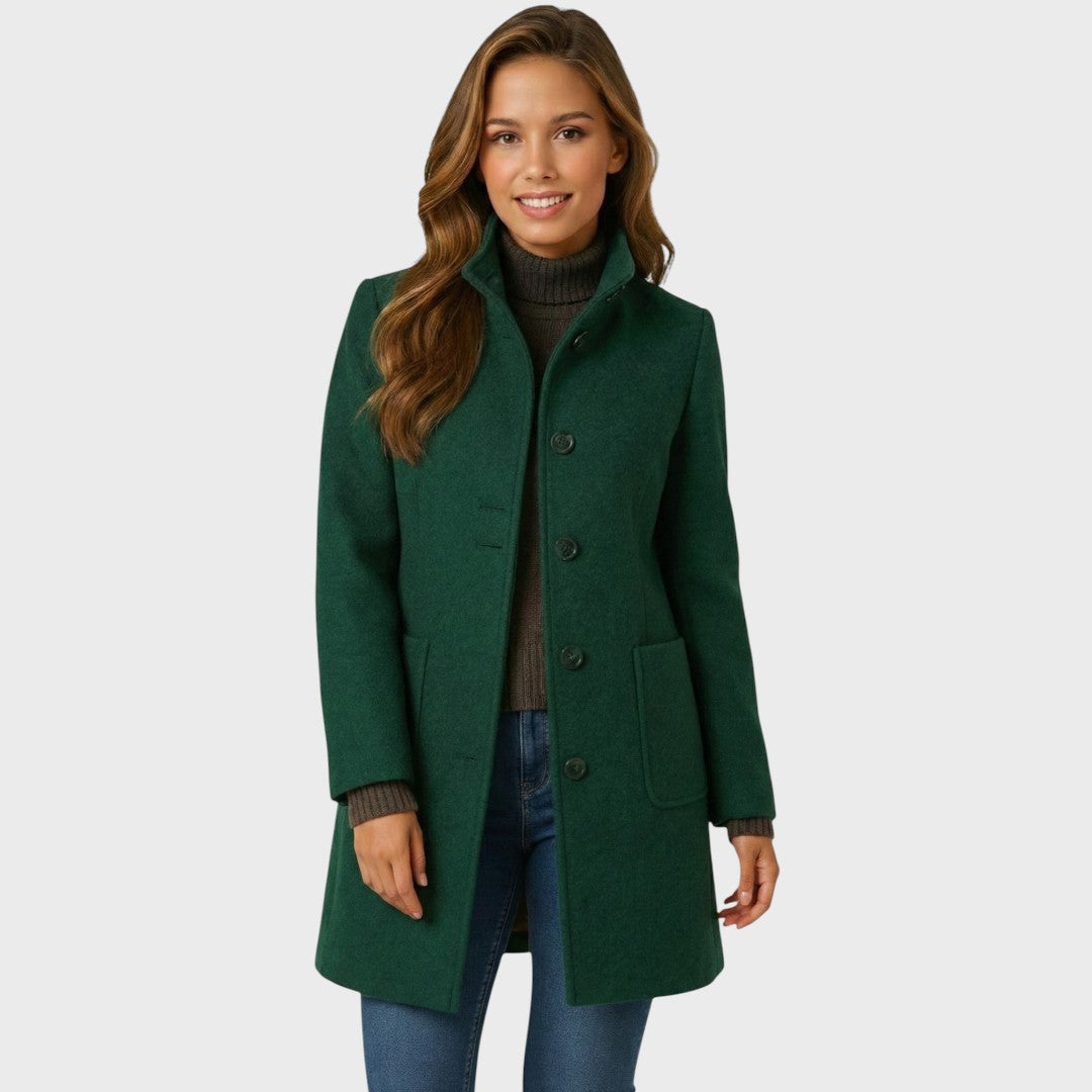 Rose - Elegant Buttoned Wool Coat