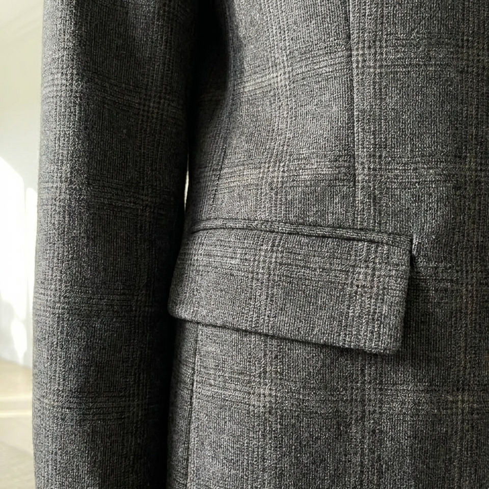 Blazer con estampado de cuadros vintage