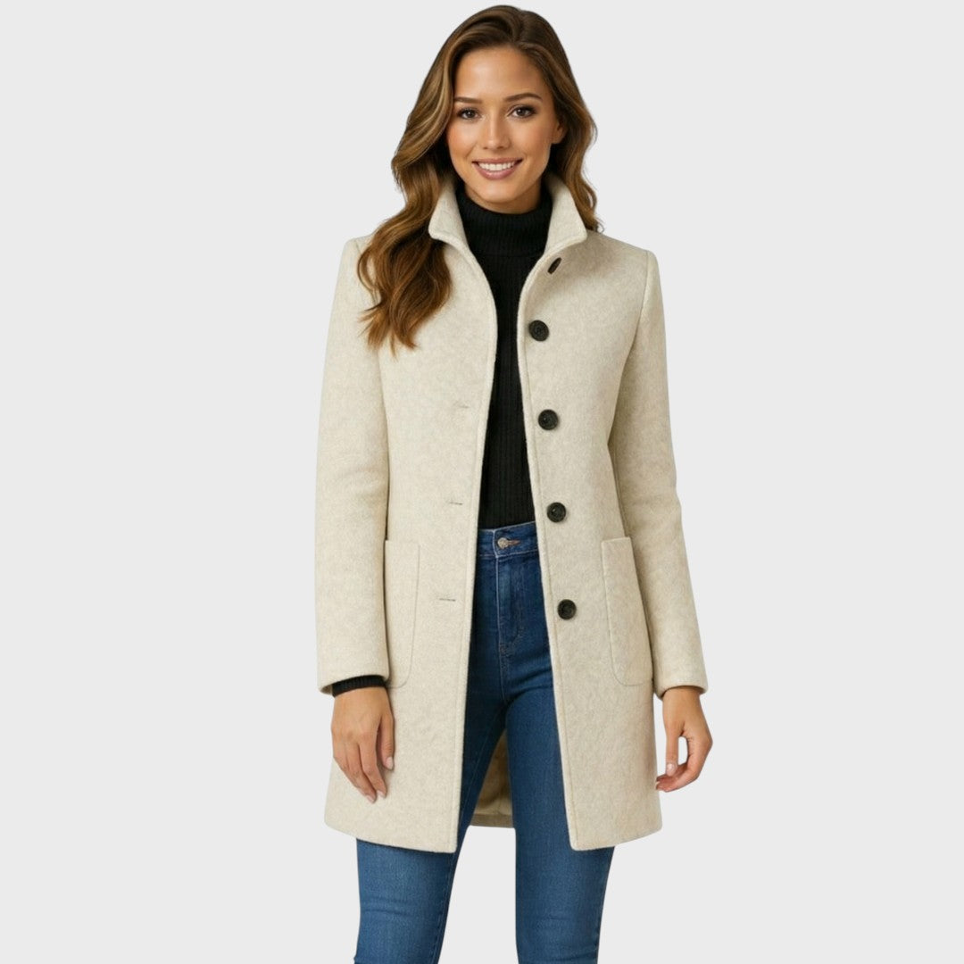 Rose - Elegant Buttoned Wool Coat
