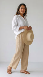Sienna — Pantalón de Lino "Wide Leg"