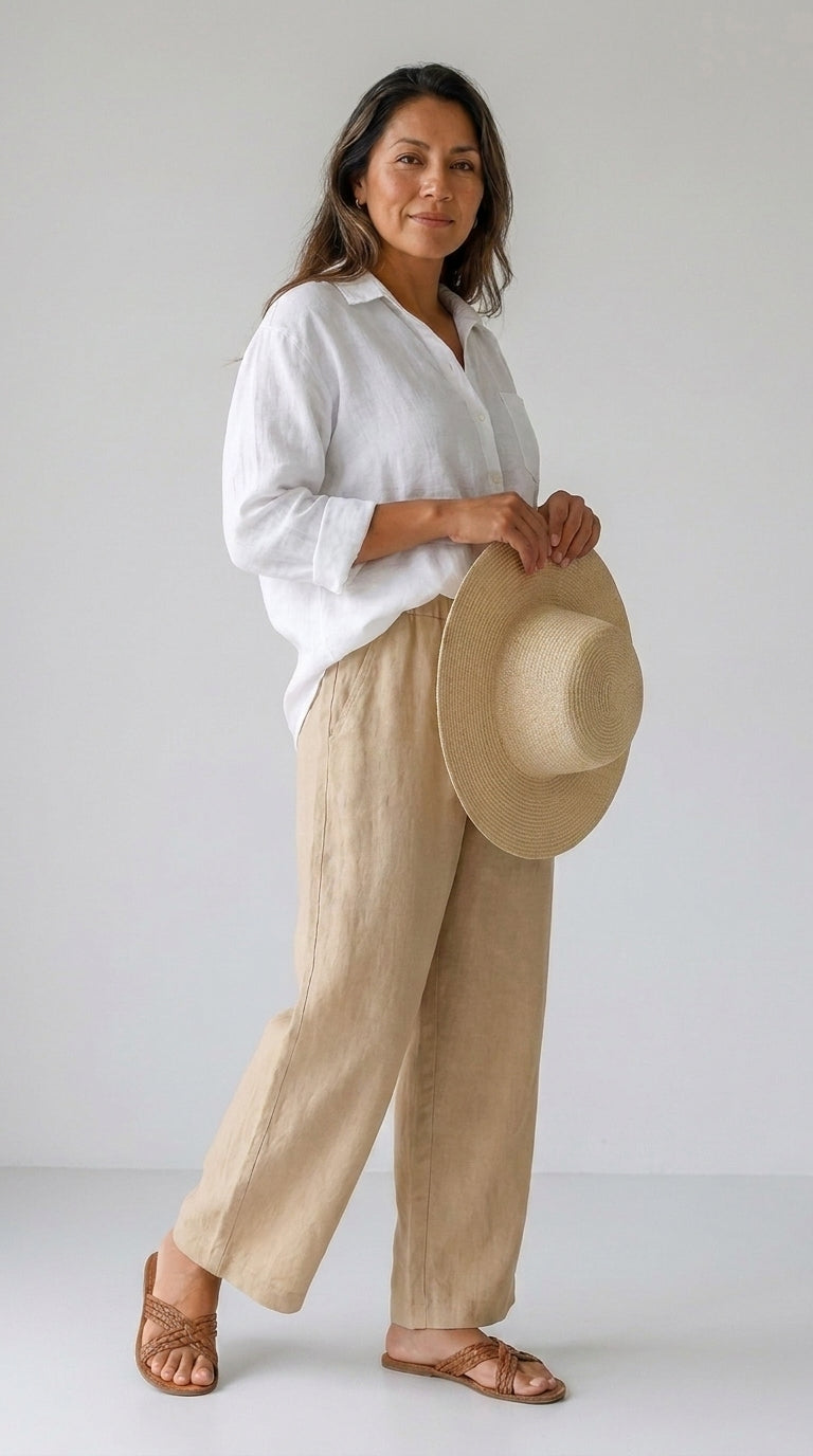Sienna — Pantalón de Lino "Wide Leg"