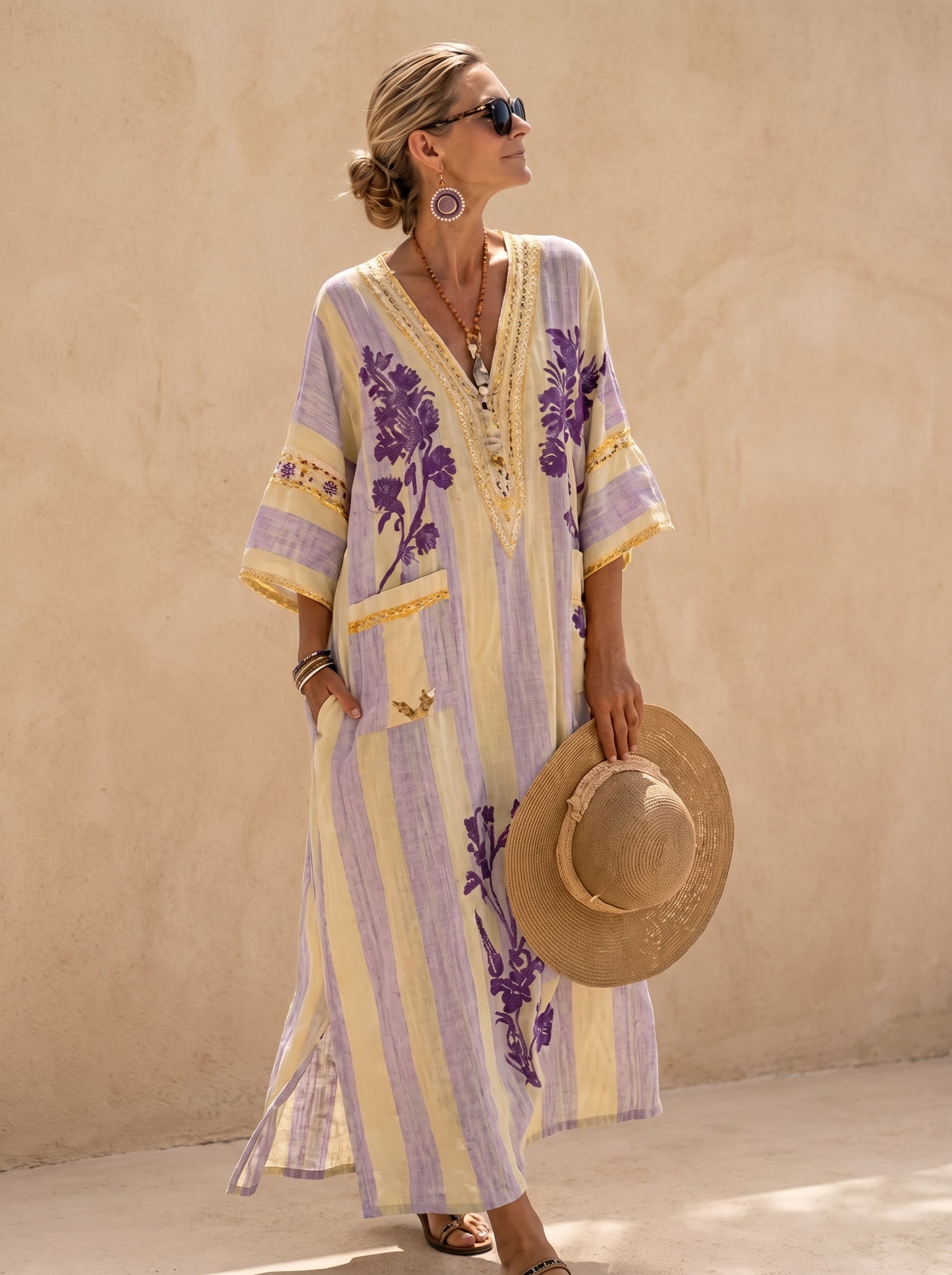 Caftán boho con estampado