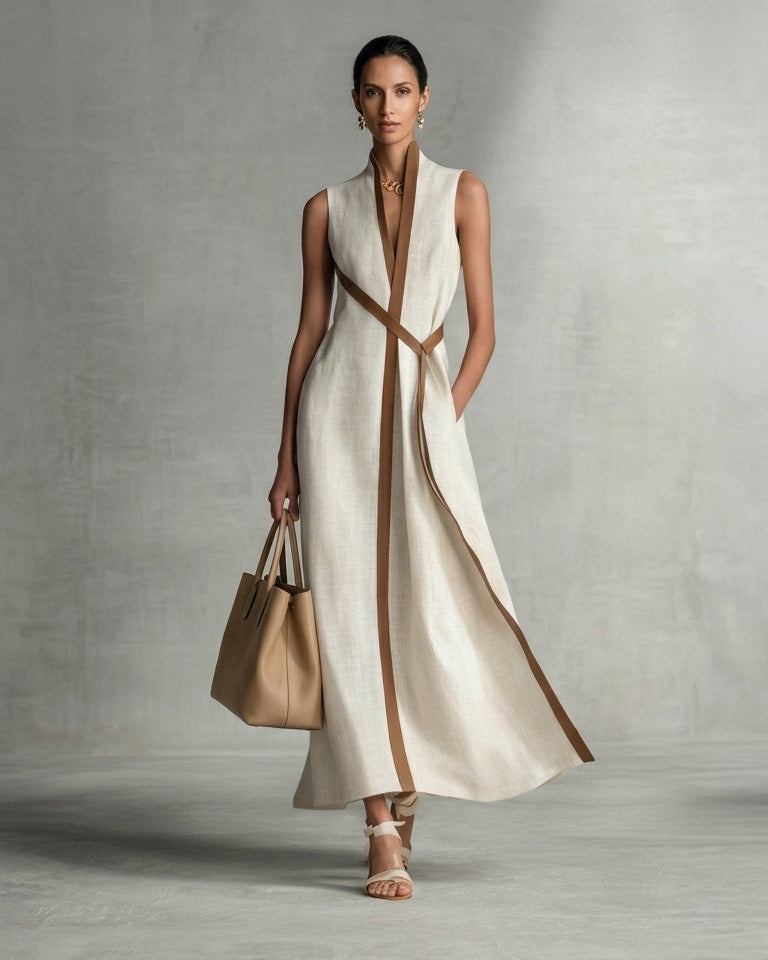 Elira - Vestido Lino Esculpido